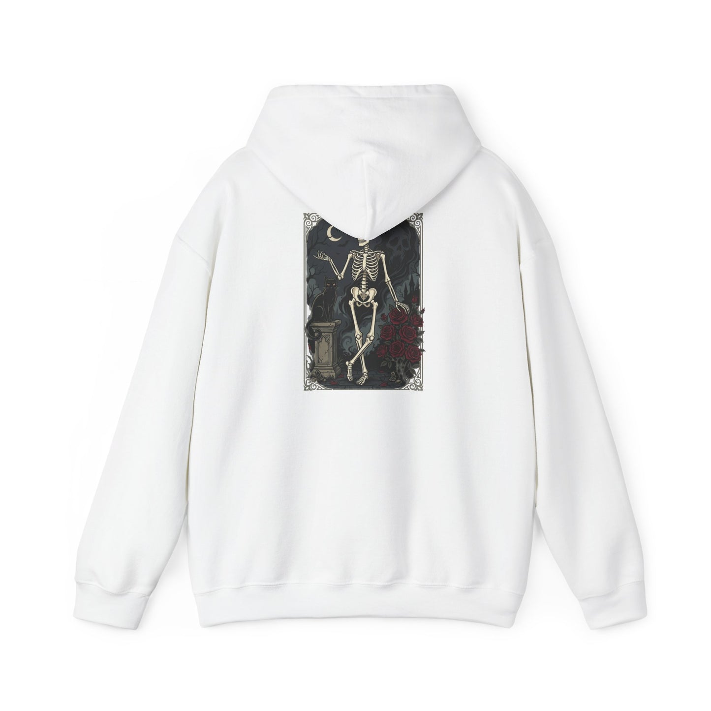 Gothic Skeleton Art Hoodie — Vintage Memento Mori Skull Design