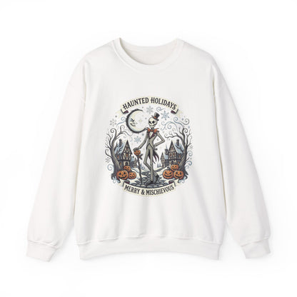 Dancing Witch Graveyard Crewneck Sweatshirt | Halloween Witch Design