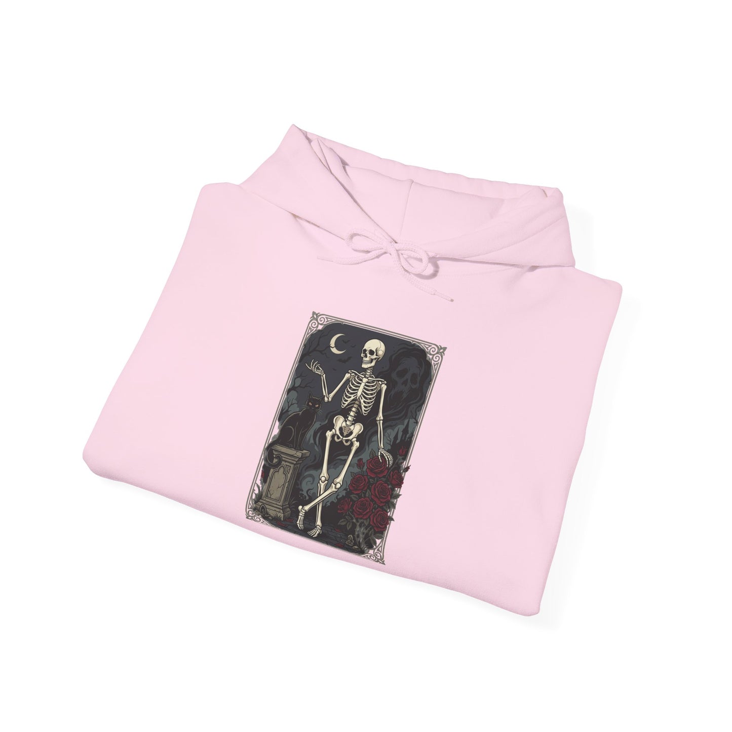 Gothic Skeleton Art Hoodie — Vintage Memento Mori Skull Design