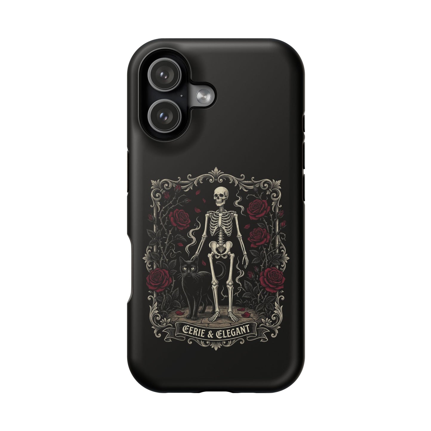 Eerie & Elegant Skeleton Phone Case — Magnetic Impact-Resistant