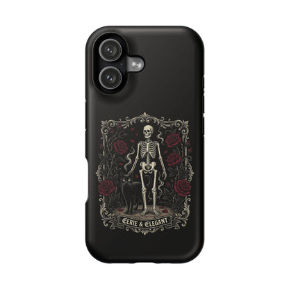 Eerie & Elegant Skeleton Phone Case — Magnetic Impact-Resistant