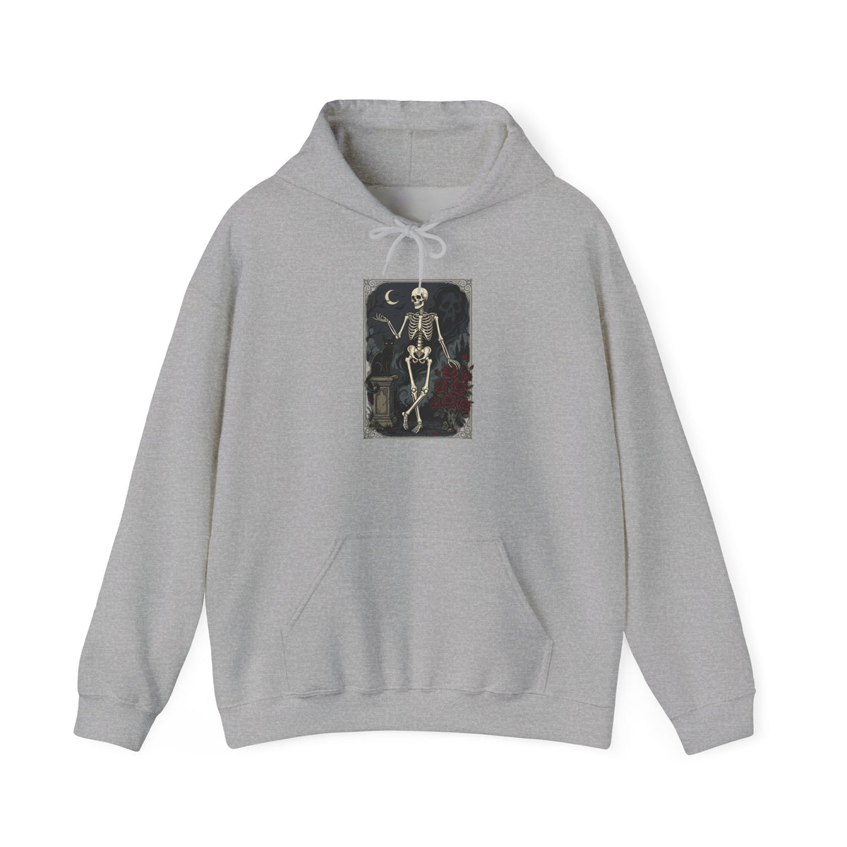 Gothic Skeleton Art Hoodie — Vintage Memento Mori Skull Design