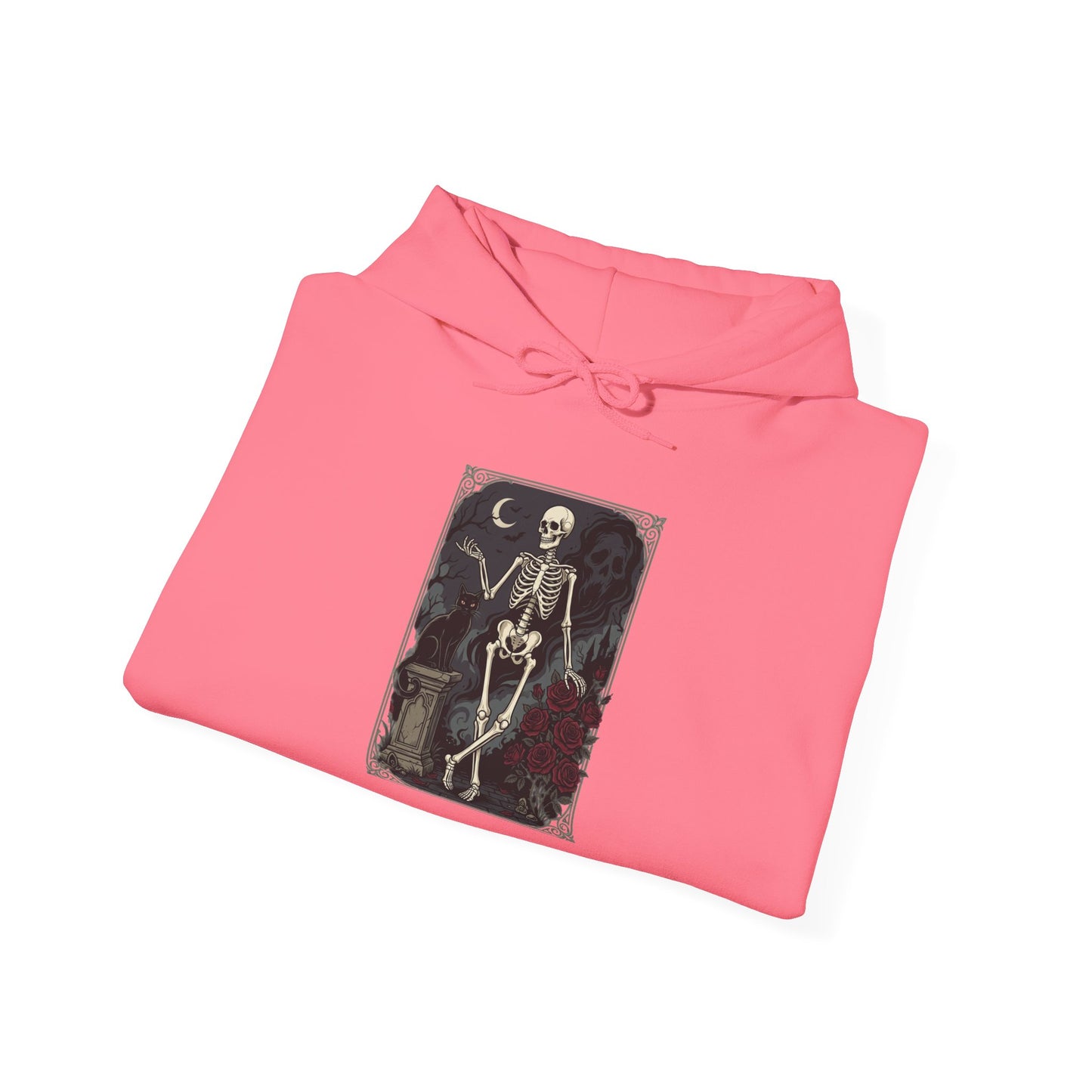 Gothic Skeleton Art Hoodie — Vintage Memento Mori Skull Design