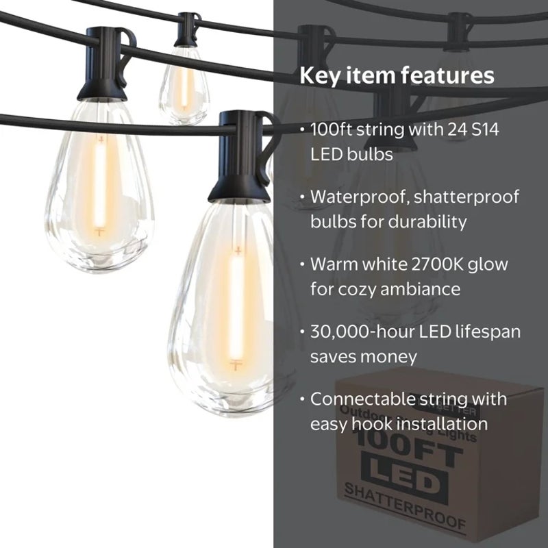100ft Outdoor String Lights