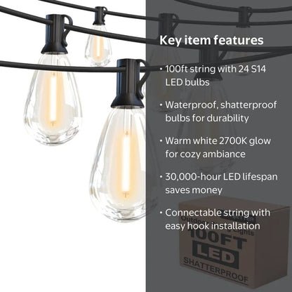 100ft Outdoor String Lights