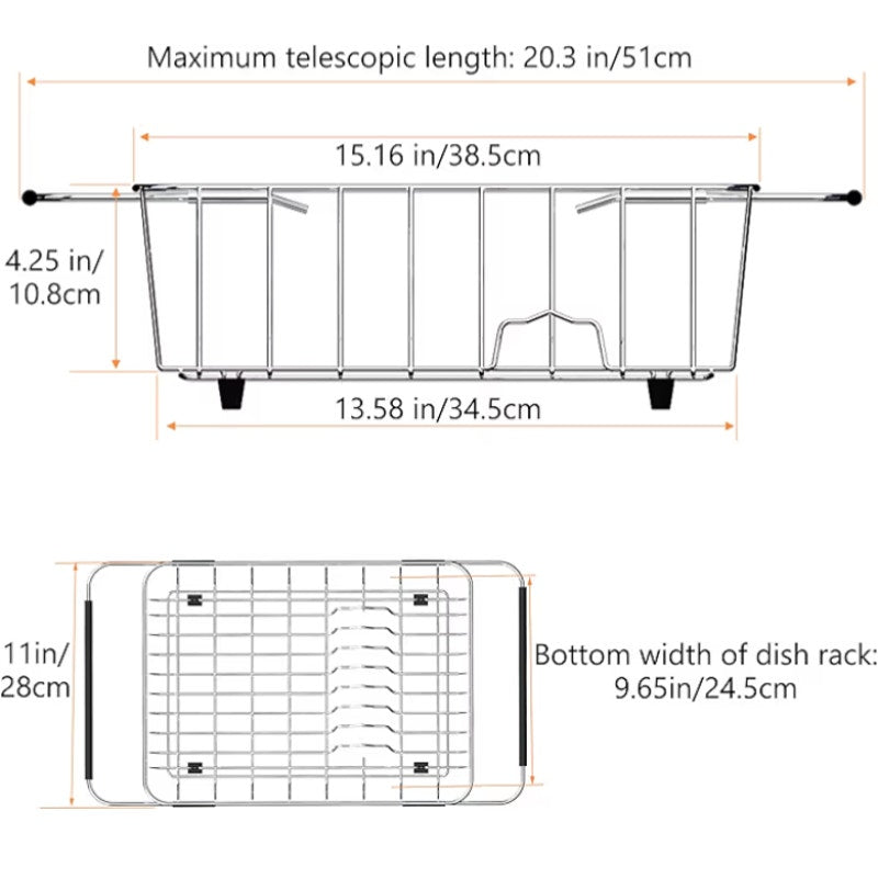 Stainless Steel Dish Drying Rack Expandable