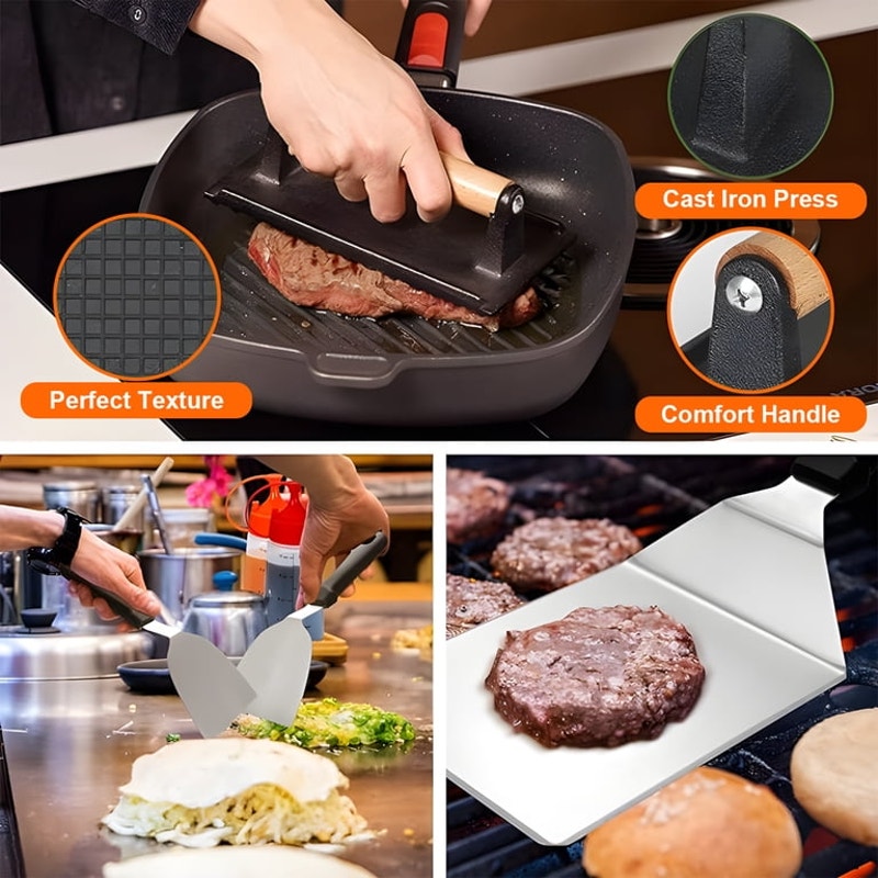 18 Pc. BBQ Griddle Accessories Kit, Flat Top Grill Accessories Set for griddles