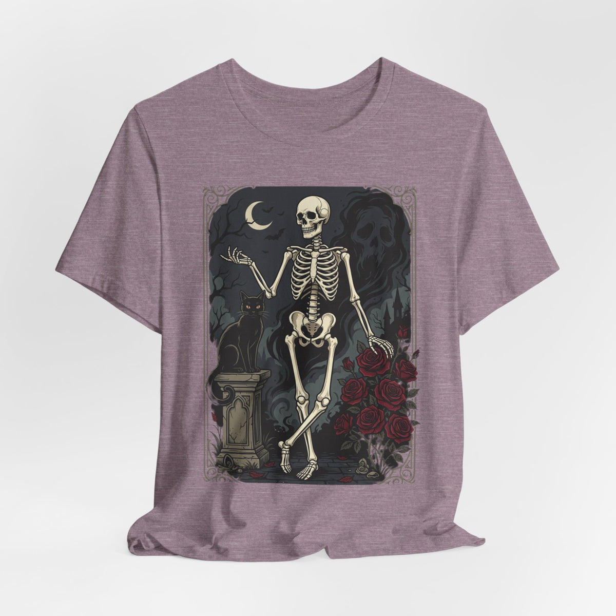Skeleton Vintage Tarot Tee – Retro Gothic Skull Shirt