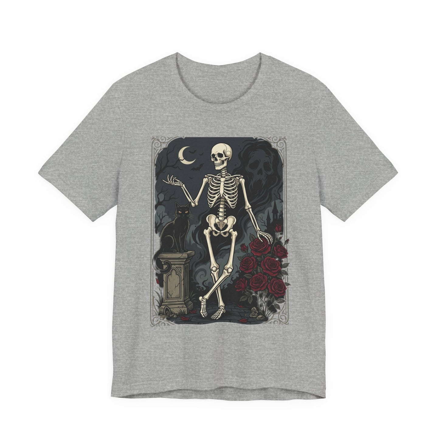 Skeleton Vintage Tarot Tee – Retro Gothic Skull Shirt