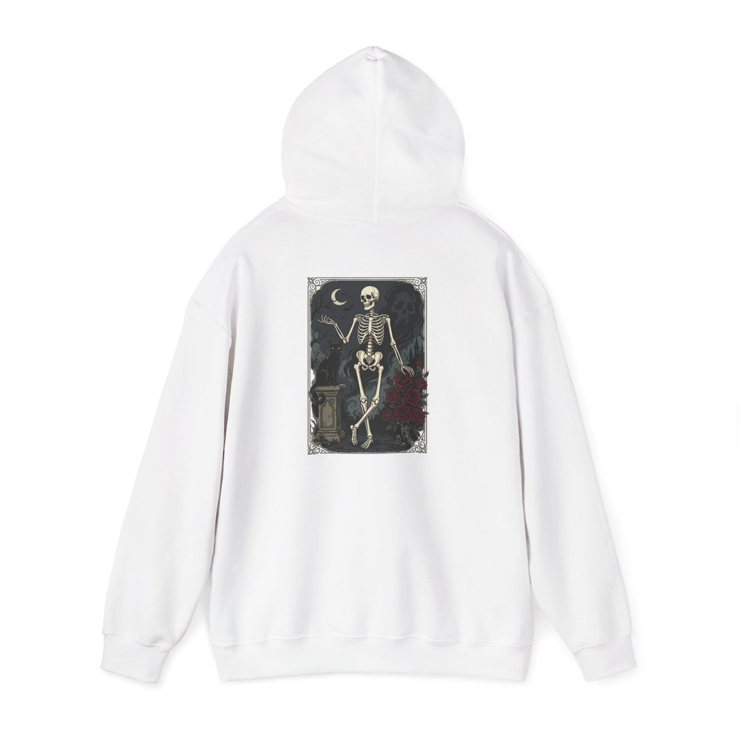 Gothic Skeleton Art Hoodie — Vintage Memento Mori Skull Design