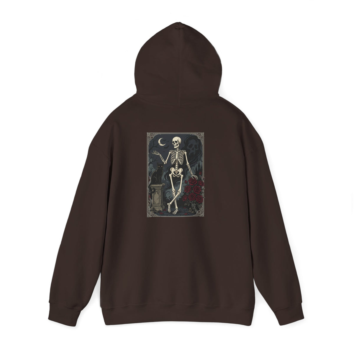 Gothic Skeleton Art Hoodie — Vintage Memento Mori Skull Design
