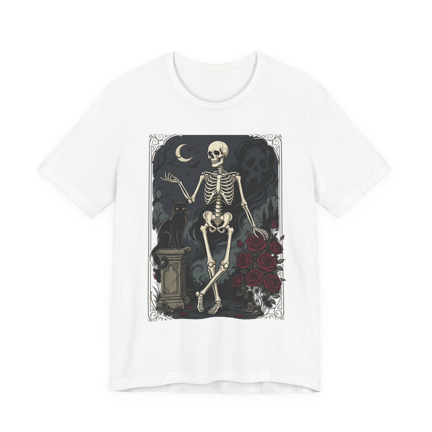 Skeleton Vintage Tarot Tee – Retro Gothic Skull Shirt