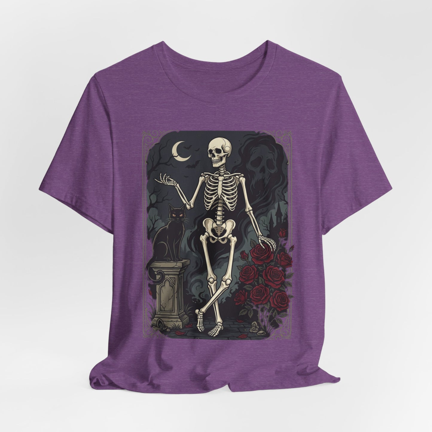 Skeleton Vintage Tarot Tee – Retro Gothic Skull Shirt
