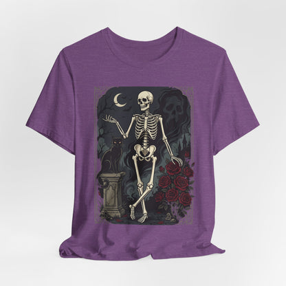 Skeleton Vintage Tarot Tee – Retro Gothic Skull Shirt