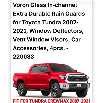 07-21 Toyota Tundra Crew Max Rain Guards Window Deflectors Vent Visor kit 4pc