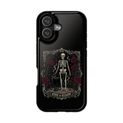 Eerie & Elegant Skeleton Phone Case — Magnetic Impact-Resistant