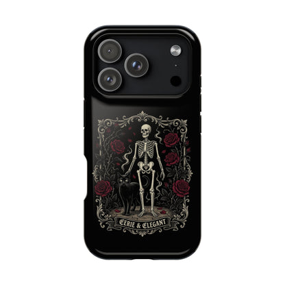 Eerie & Elegant Skeleton Phone Case — Magnetic Impact-Resistant