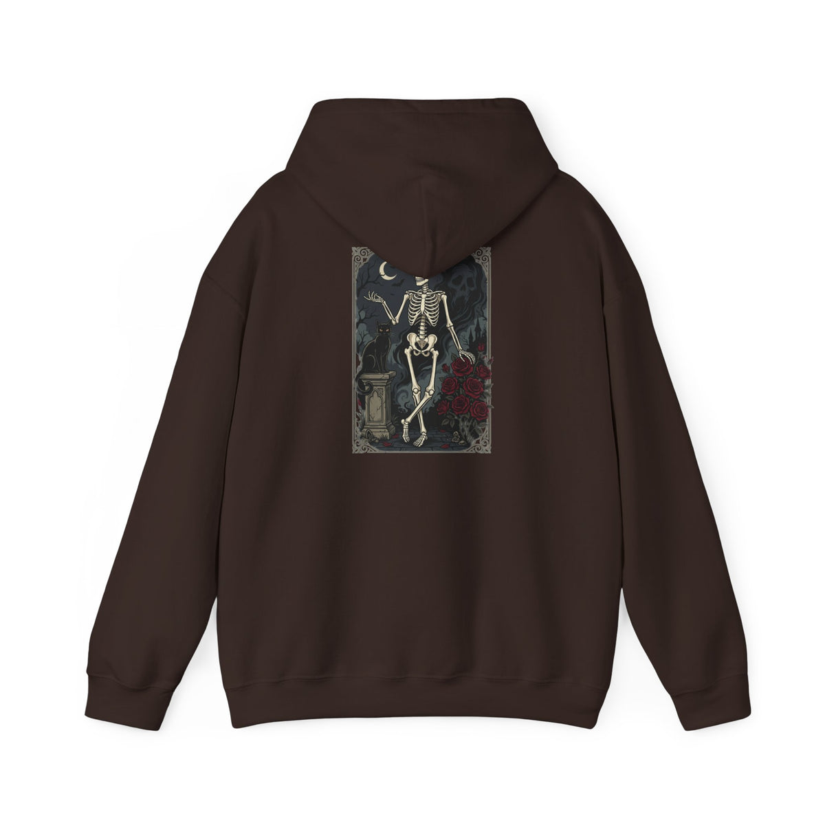 Gothic Skeleton Art Hoodie — Vintage Memento Mori Skull Design
