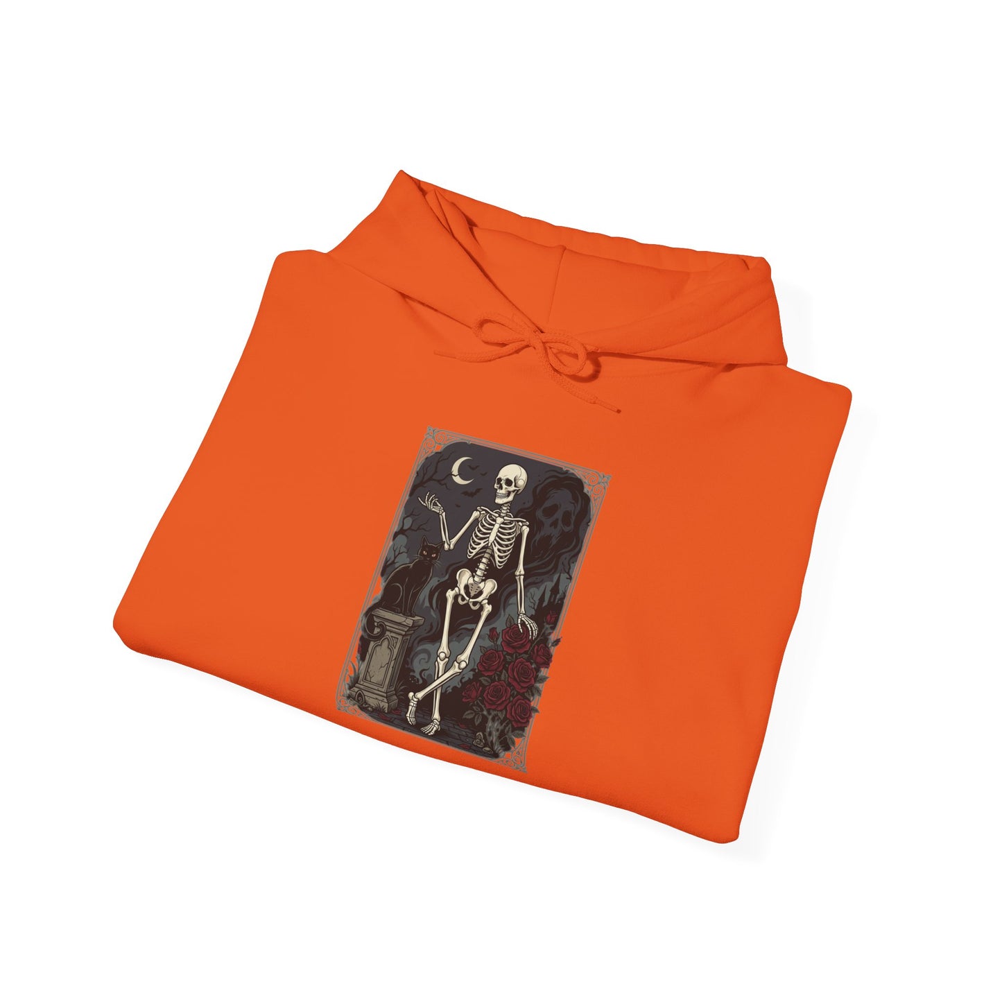 Gothic Skeleton Art Hoodie — Vintage Memento Mori Skull Design