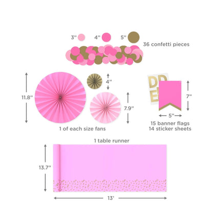 Hallmark Crayola Color Pop Party Decorations Set Pink and Gold
