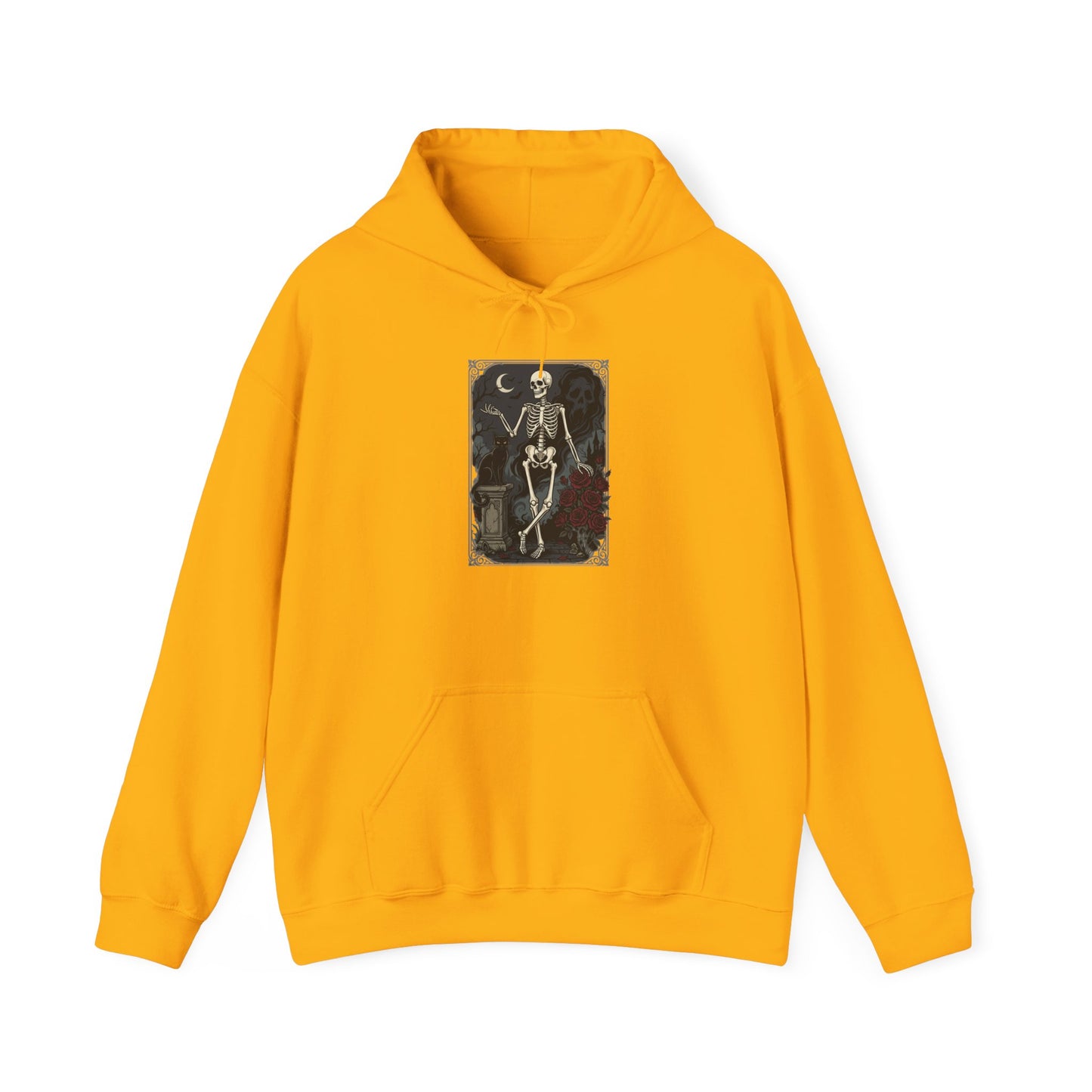 Gothic Skeleton Art Hoodie — Vintage Memento Mori Skull Design