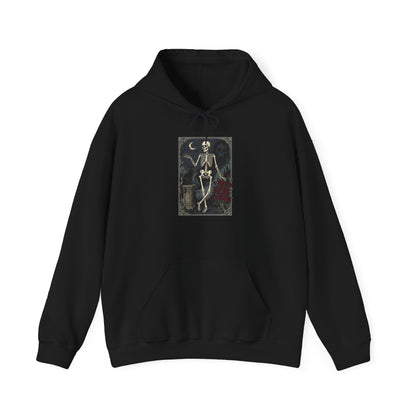 Gothic Skeleton Art Hoodie — Vintage Memento Mori Skull Design