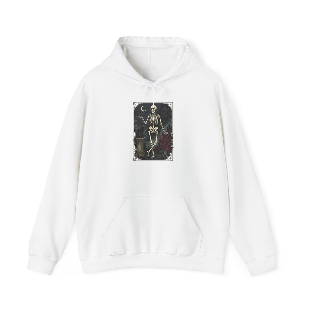 Gothic Skeleton Art Hoodie — Vintage Memento Mori Skull Design
