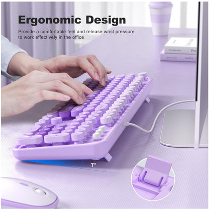New Purple Large Print Keyboard USB Wired