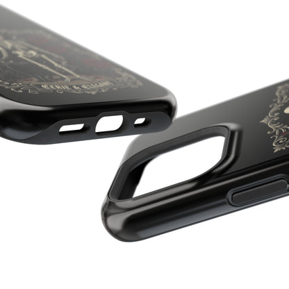 Eerie & Elegant Skeleton Phone Case — Magnetic Impact-Resistant
