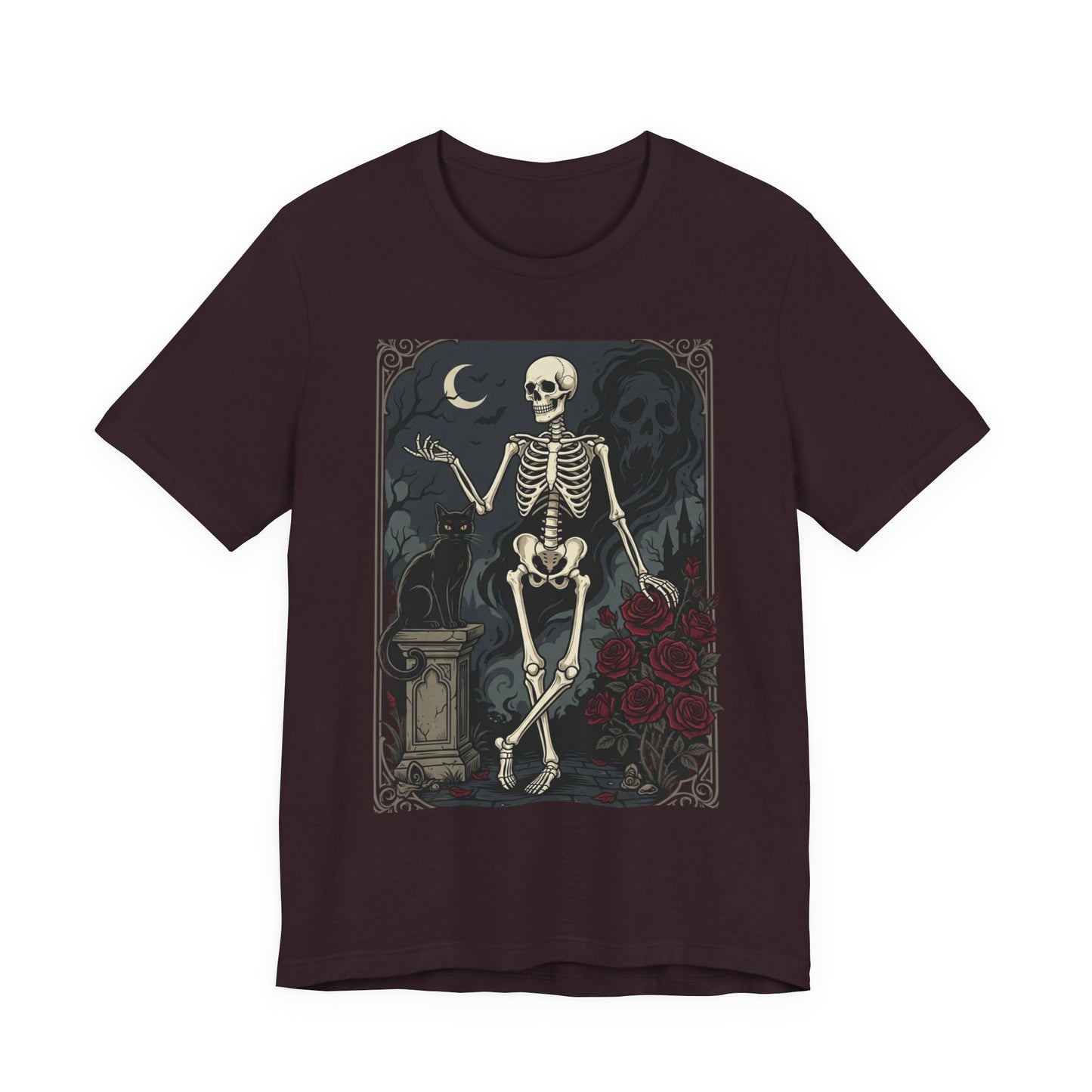 Skeleton Vintage Tarot Tee – Retro Gothic Skull Shirt