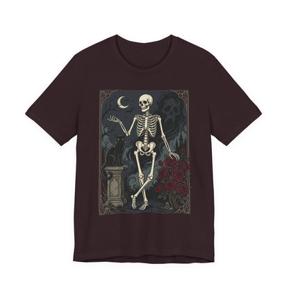 Skeleton Vintage Tarot Tee – Retro Gothic Skull Shirt