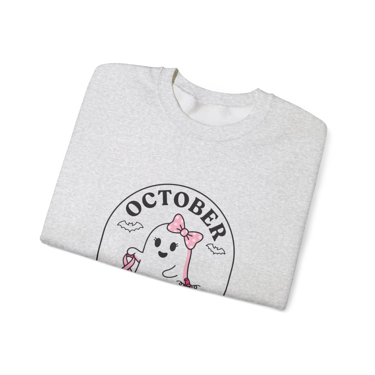 Pink Boo Crew Breast Cancer Awareness Sweatshirt | October Ribbon