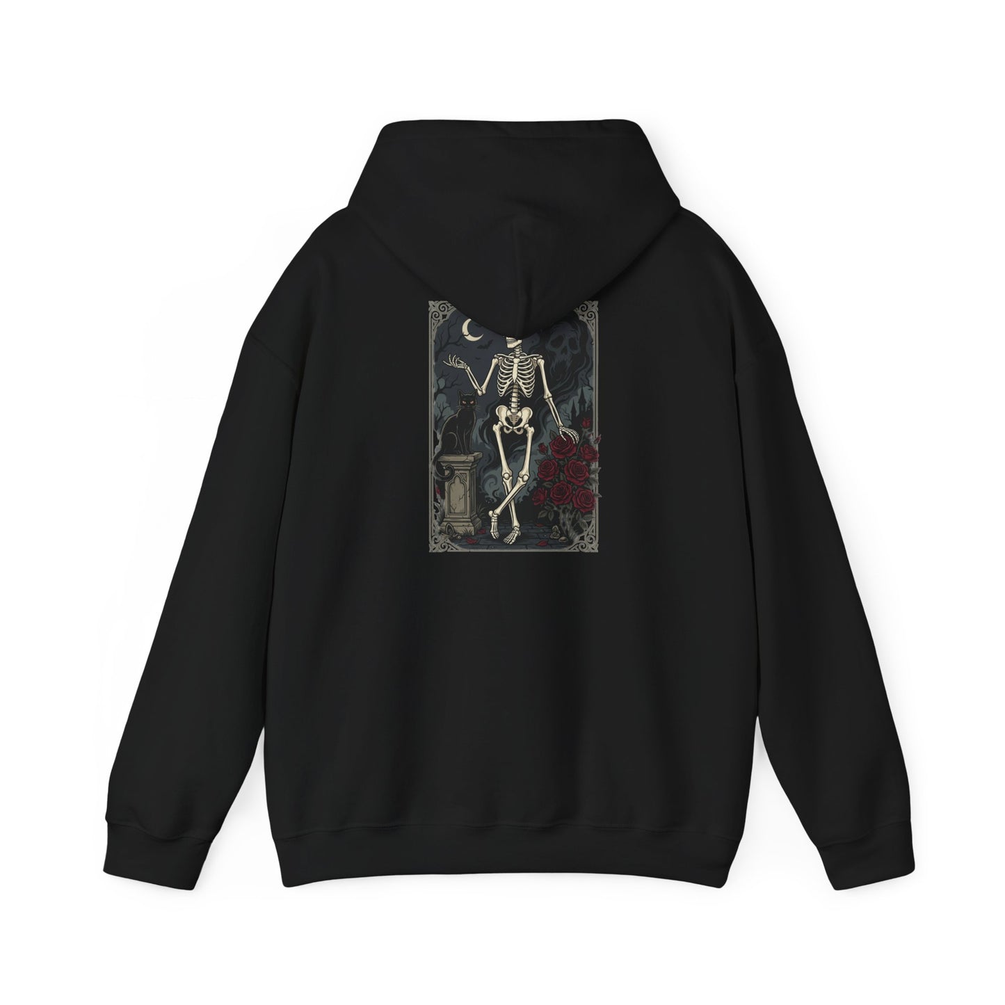 Gothic Skeleton Art Hoodie — Vintage Memento Mori Skull Design