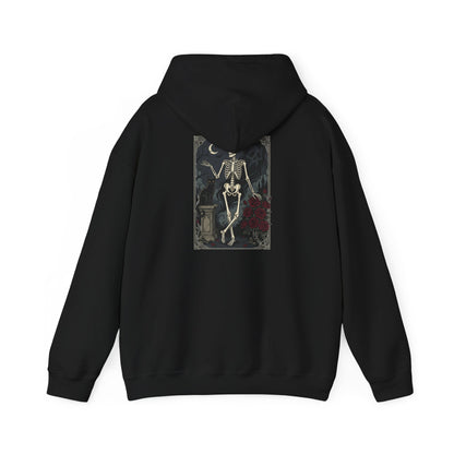 Gothic Skeleton Art Hoodie — Vintage Memento Mori Skull Design