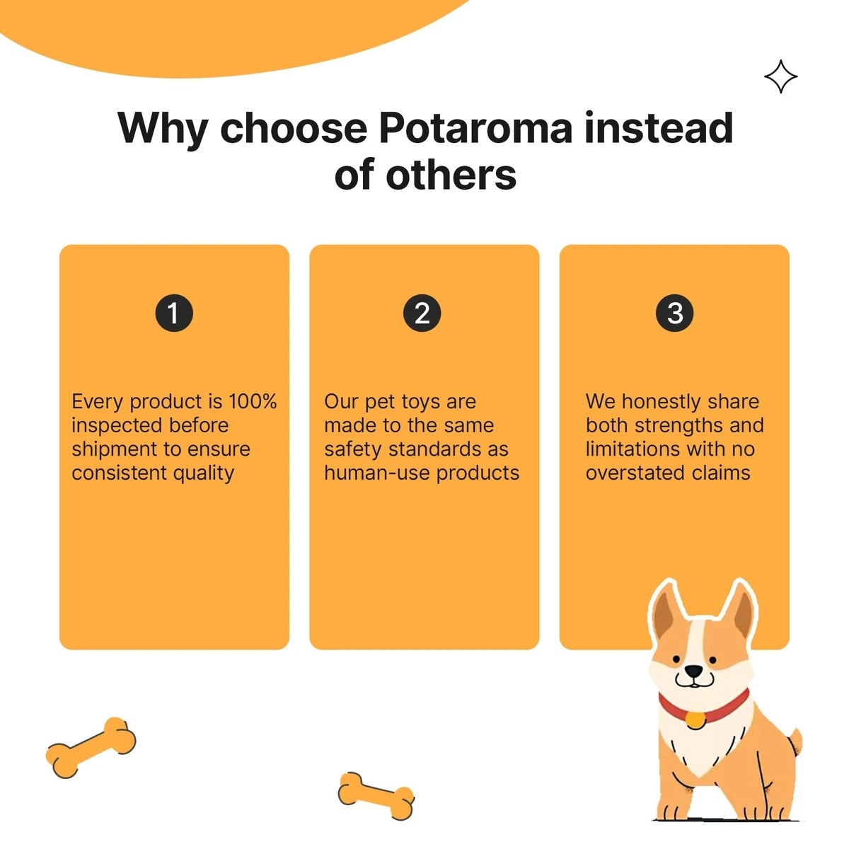 Potaroma 5.9-in Durable Squeaky Dog Ball Toy with Cotton Tug Loops