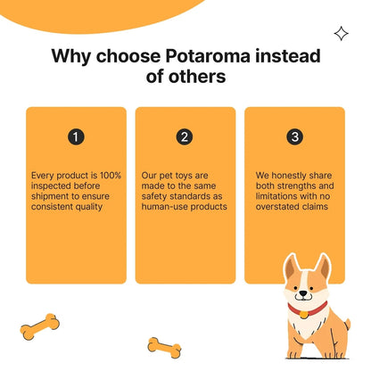Potaroma 5.9-in Durable Squeaky Dog Ball Toy with Cotton Tug Loops