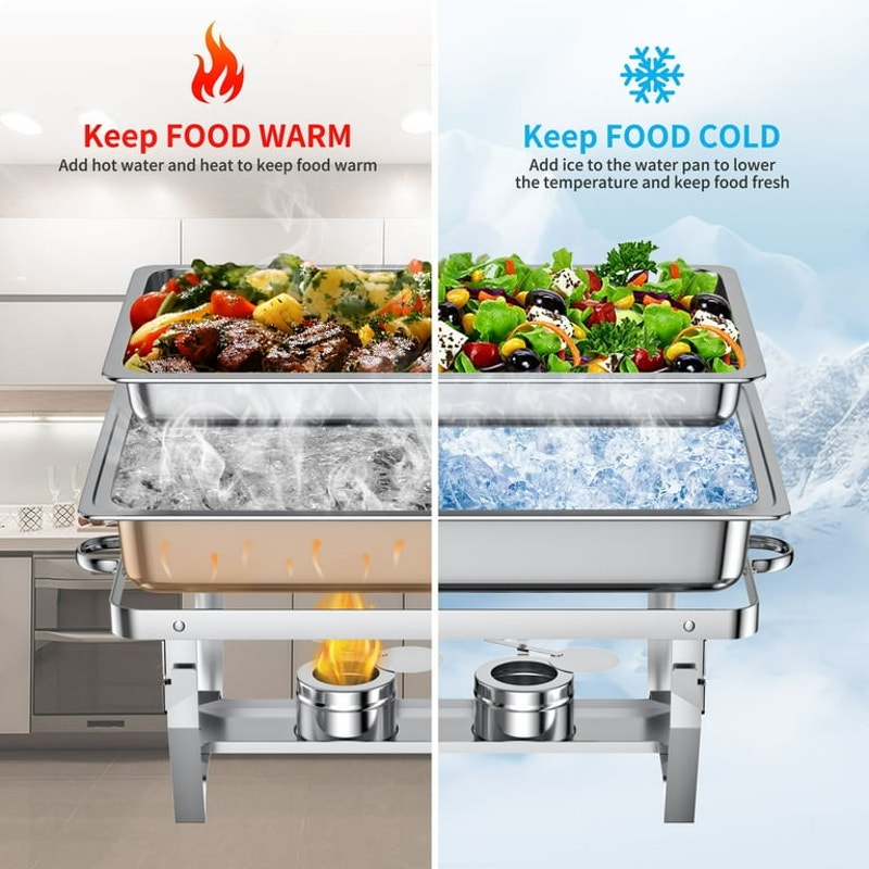 8QT Stainless Steel Chafing Dishes for Buffet
