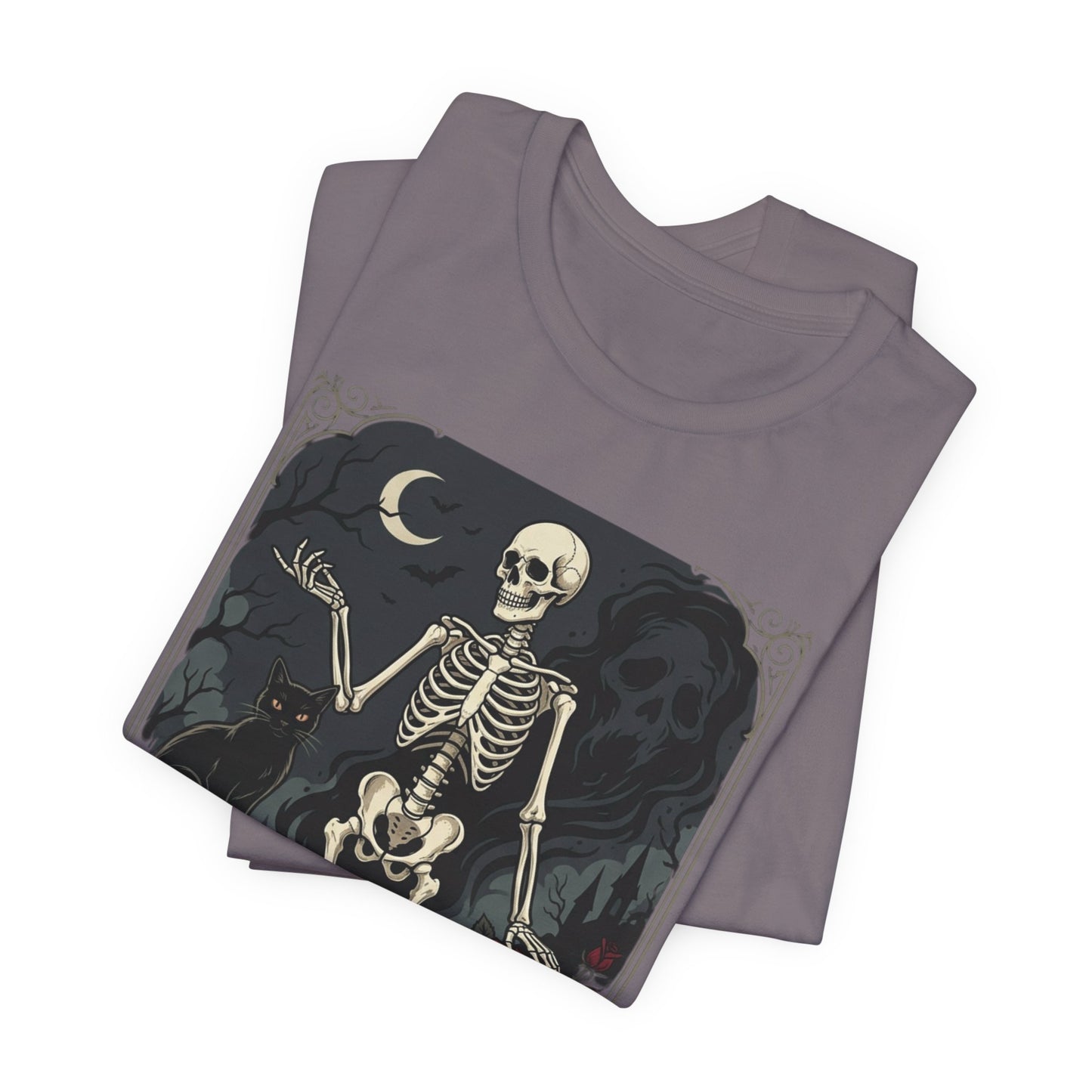 Skeleton Vintage Tarot Tee – Retro Gothic Skull Shirt
