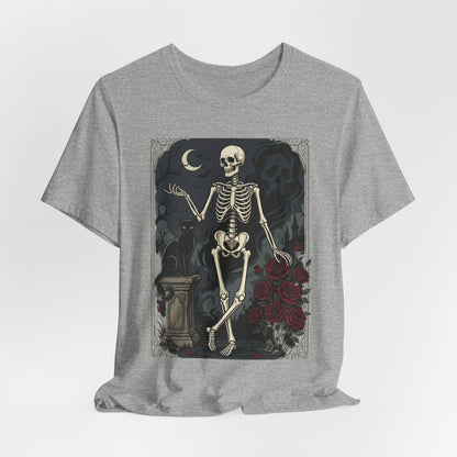 Skeleton Vintage Tarot Tee – Retro Gothic Skull Shirt
