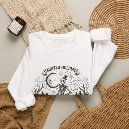 Dancing Witch Graveyard Crewneck Sweatshirt | Halloween Witch Design
