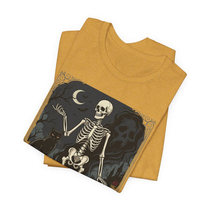 Skeleton Vintage Tarot Tee – Retro Gothic Skull Shirt