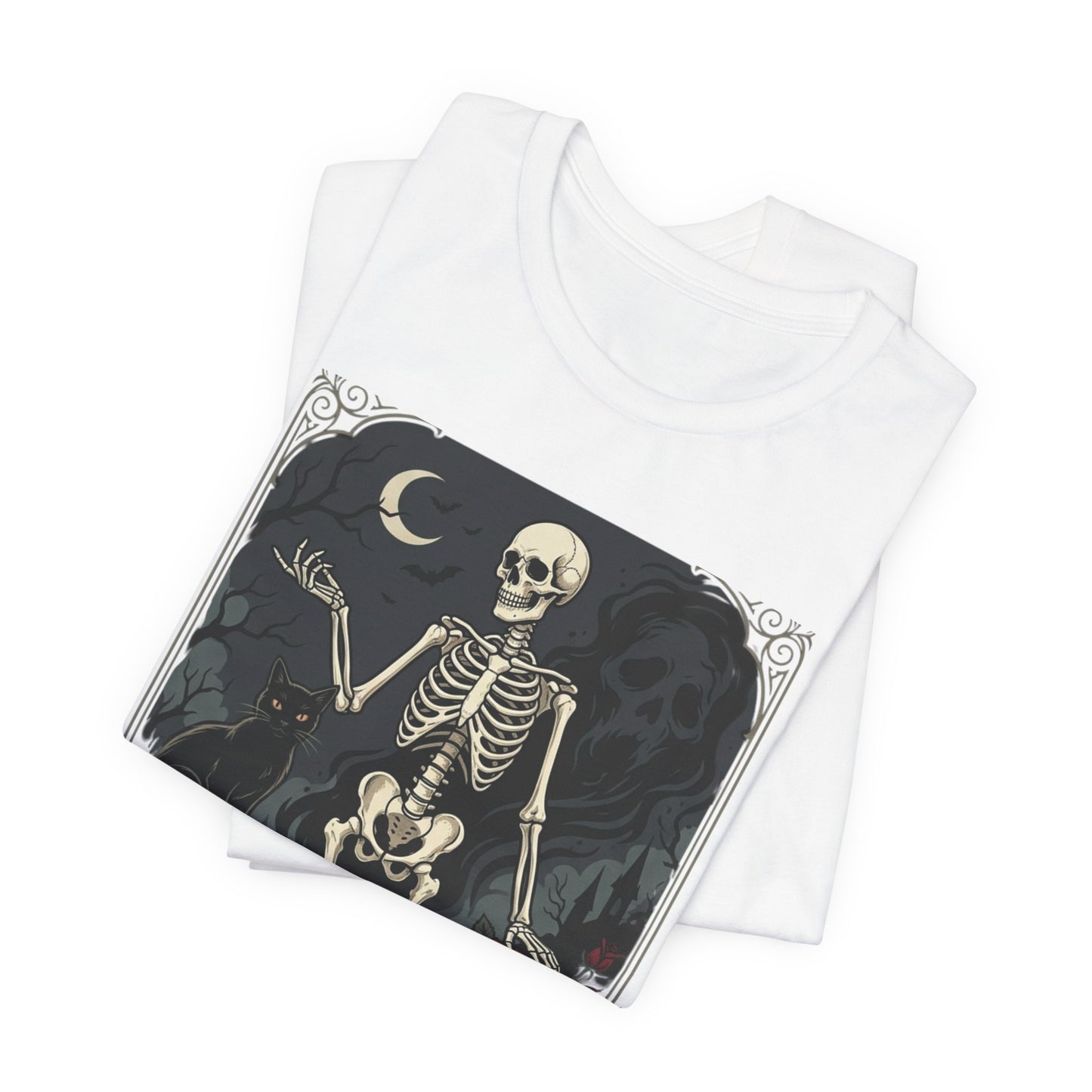 Skeleton Vintage Tarot Tee – Retro Gothic Skull Shirt