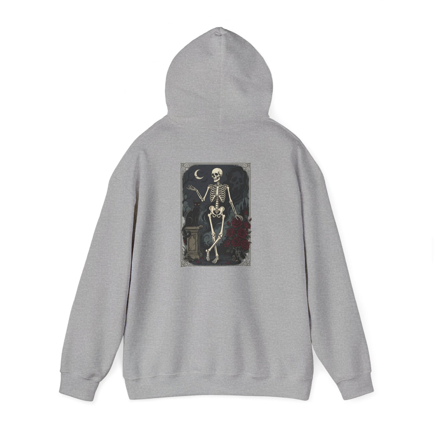 Gothic Skeleton Art Hoodie — Vintage Memento Mori Skull Design