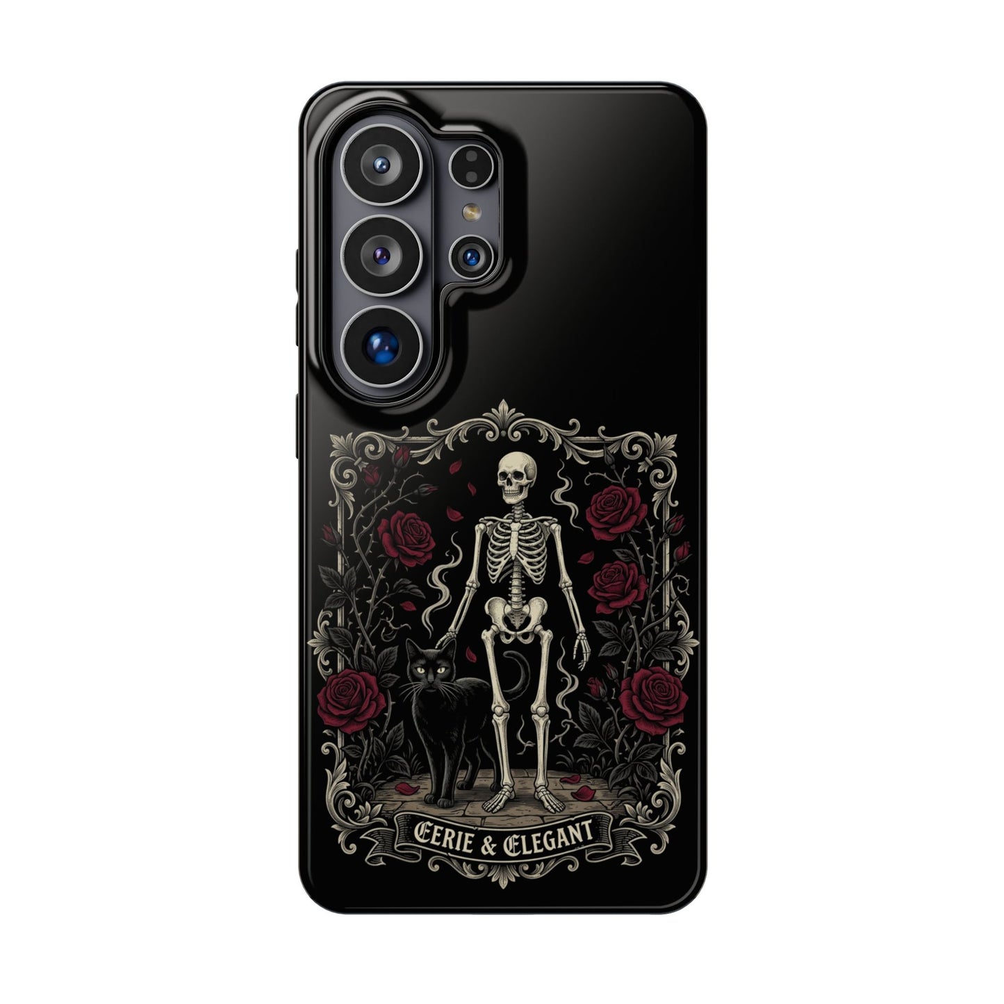 Eerie & Elegant Skeleton Phone Case — Magnetic Impact-Resistant