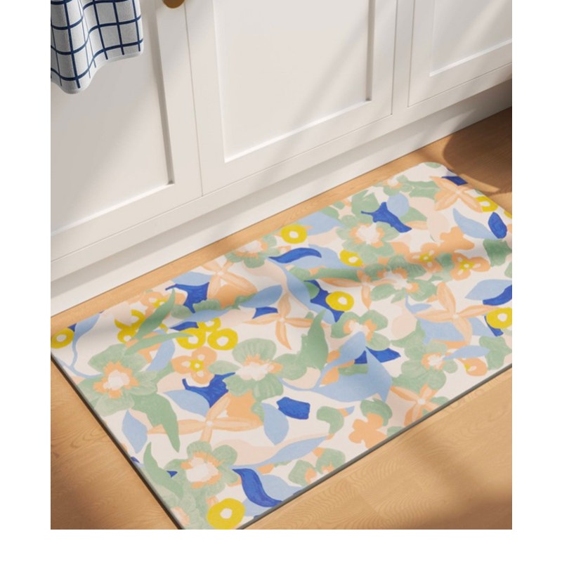 Rectangular Floral Accent Rug  20 x 34 Non-Slip