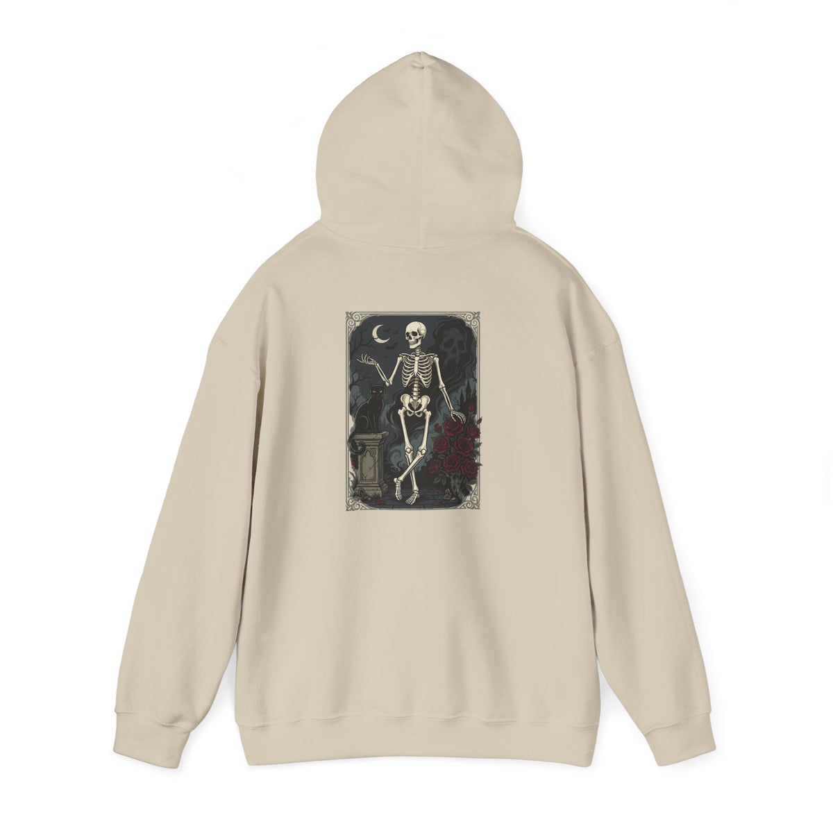 Gothic Skeleton Art Hoodie — Vintage Memento Mori Skull Design