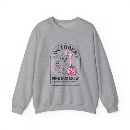 Pink Boo Crew Breast Cancer Awareness Sweatshirt | October Ribbon