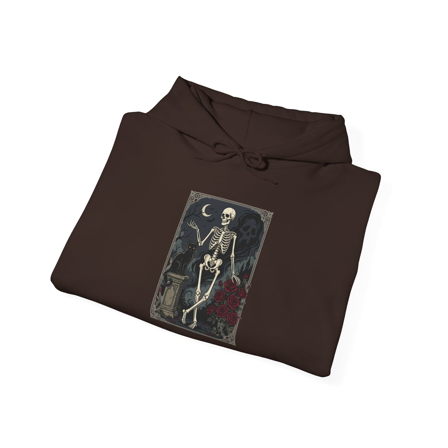 Gothic Skeleton Art Hoodie — Vintage Memento Mori Skull Design