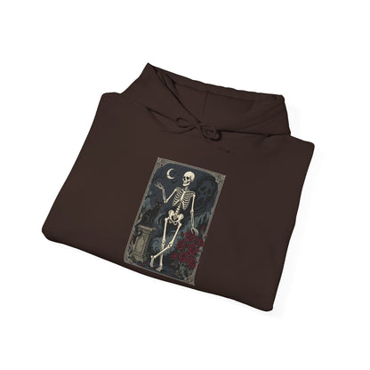 Gothic Skeleton Art Hoodie — Vintage Memento Mori Skull Design