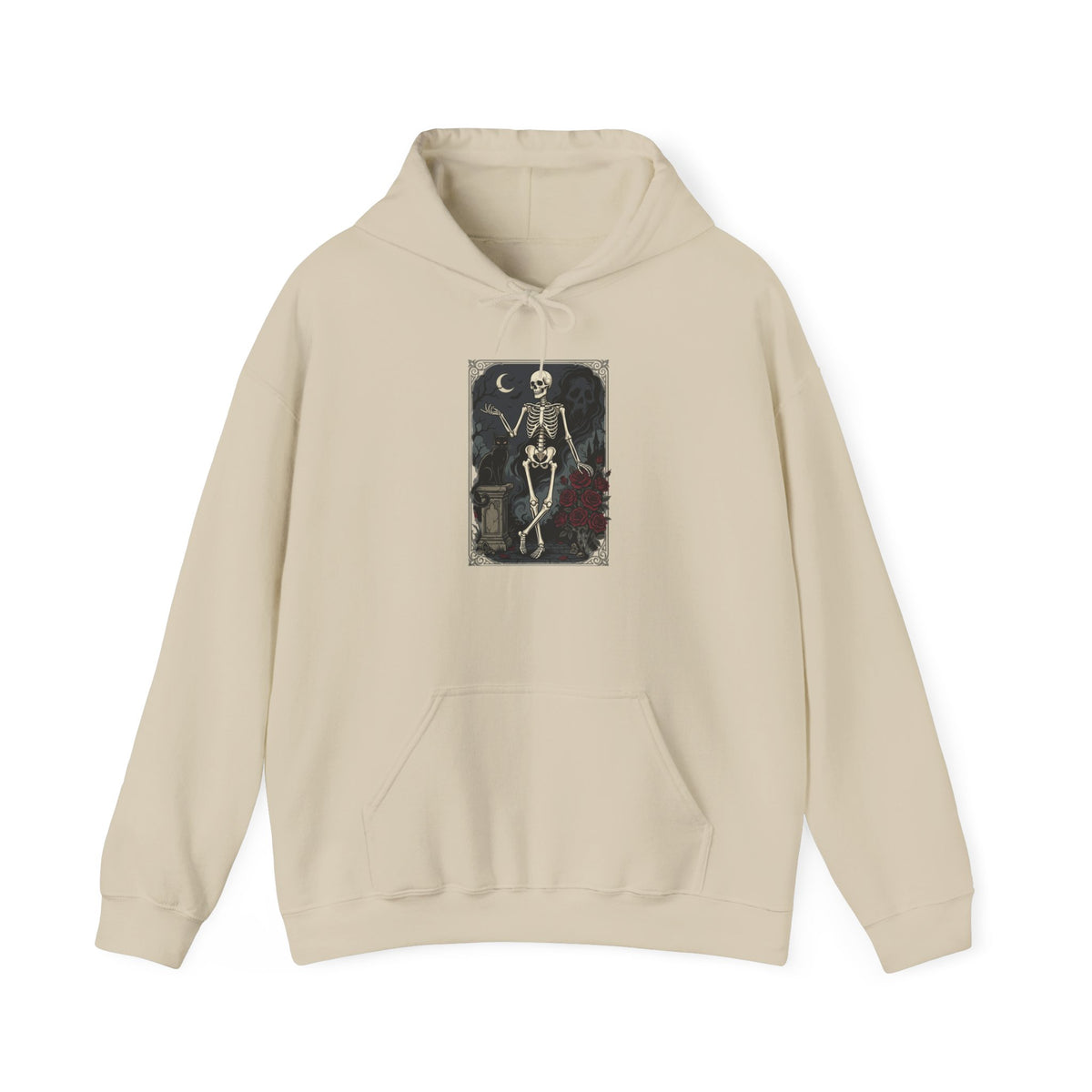 Gothic Skeleton Art Hoodie — Vintage Memento Mori Skull Design